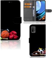 GSM Hoesje Xiaomi Redmi 9T | Poco M3 Bookcover Ontwerpen Voetbal, Tennis, Boxing… Sports
