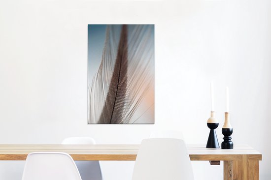 Tableau sur Toile Gros plan d'une Plume - 40x60 cm - Décoration murale
