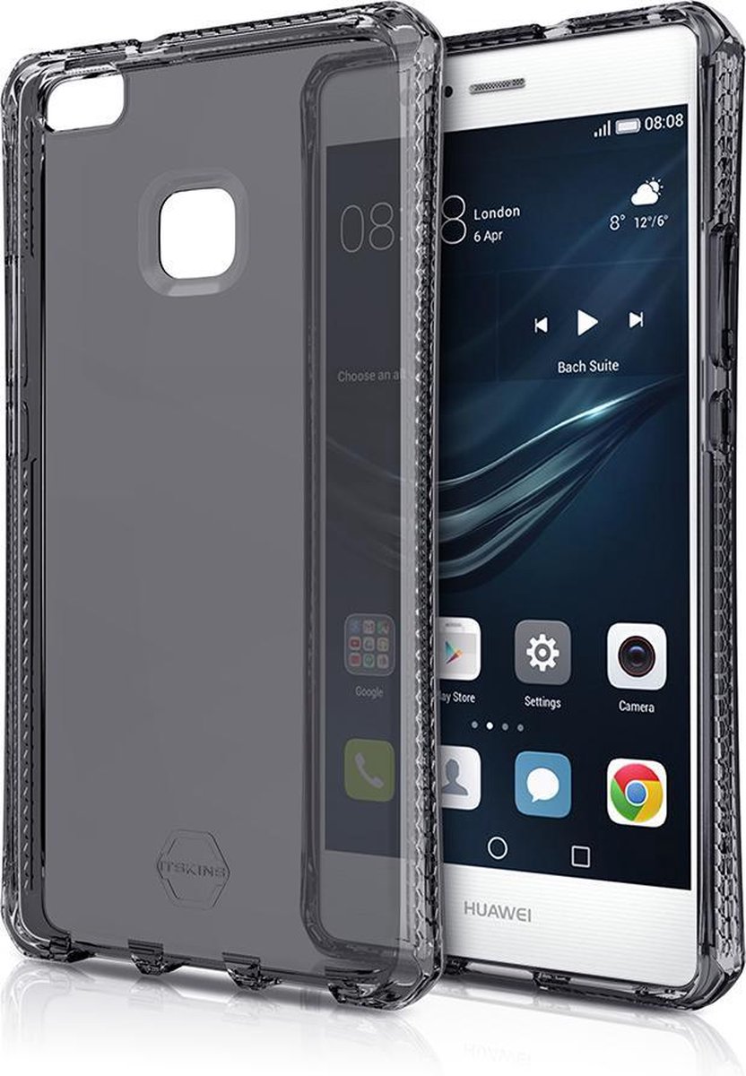 ITSKINS Spectrum Backcase Hoesje Zwart Transparant – For Huawei P9 Lite – Siliconen hoesje