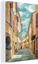 Canvas Schilderij Steeg in oud Italië - 80x120 cm - Wanddecoratie