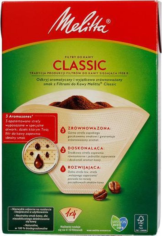 Melitta Paper Coffee Filters 1x4 Classic 80 pieces bol