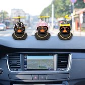 Accessoire intérieur de voiture-décoration de voiture ornement-lunettes de soleil chaîne et casque - canard en caoutchouc-avec bande adhésive|1 pièce NOIR