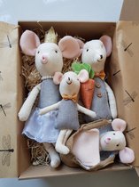 baby gift set - kraam kado - knuffel - muizen familie