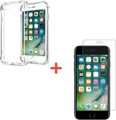 iPhone 7/8/SE shockproof clear case + gratis screenprotector - tpu hoesje - transparante iPhone hoesje - hoesje goede bescherming iPhone