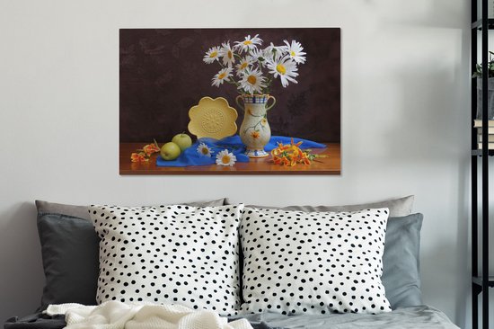 Tableau Peinture Nature Morte - Marguerite - Fleurs - 90x60 cm - Décoration murale
