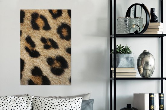 Fourrure de léopard 60x90 cm - Tirage photo sur toile (Décoration murale salon / chambre) / Peintures sur toile animaux sauvages