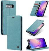 Casemania Hoesje Geschikt voor Samsung Galaxy S10 Plus Aqua Blue - Portemonnee Book Case