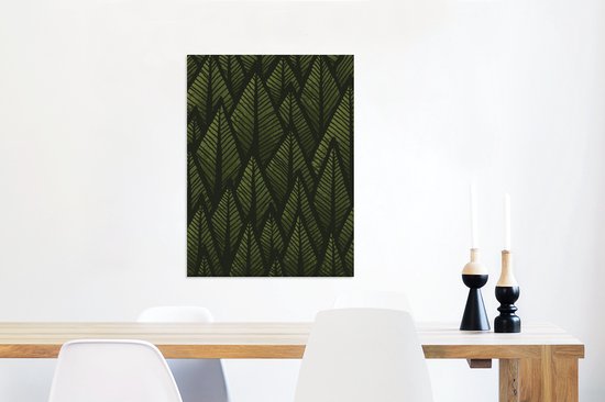 Canvas schilderij 60x80 cm - Wanddecoratie Abstracte illustratie van naaldbos - Muurdecoratie woonkamer - Slaapkamer decoratie - Kamer accessoires - Schilderijen op canvas