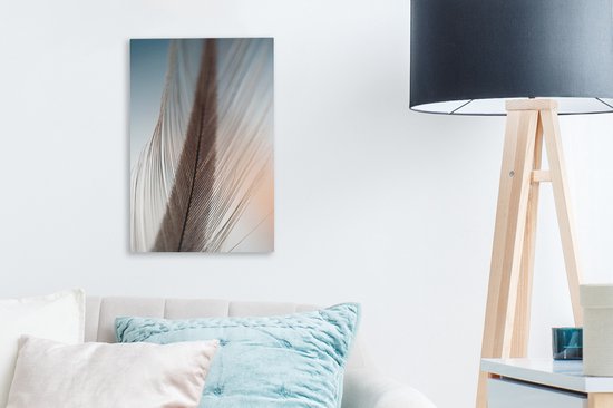 Tableau sur Toile Gros Plan d'une Plume - 20x30 cm - Décoration murale