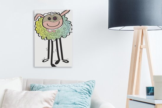 Une illustration abstraite d'un mouton 20x30 cm - petit - Tirage photo sur toile (Décoration murale salon / chambre) / Peintures sur toile Animaux de la ferme