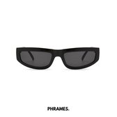 PHRAMES® - Calypso Solid Black – Zonnebril – Gepolariseerd – Unisex - UV400 - Vintage - Compleet met beschermhoes en lensdoekje