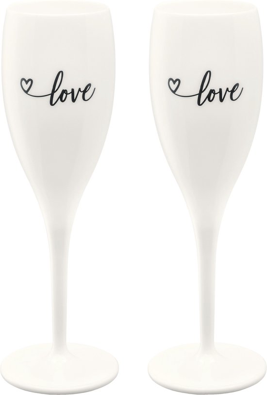 Foto: Champagneglas 0 1 l set van 2 organic love koziol cheers no 1