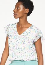 LOLALIZA Blouse met fijne bloemen print - Ecru - Maat 42