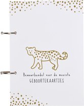 Baby geboortekaartjesbundel boekje Meyco | cheetah honey gold | geboortekaartjes | boekje | kraamcadeau | bundelen