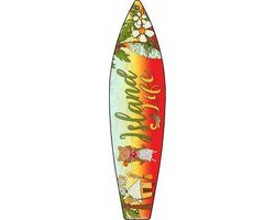 Wandbord - Hawaii Island Life - Surf Board Style - leuk voor in de tuin