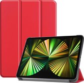 iPad Pro 2021 Hoes (12,9 inch) Book Case Hoesje Hard Cover - Rood