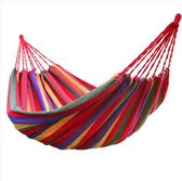 Nixnix - Hangmat 190x 150 cm - Rood - 2 Persoons Hangmat - In Opbergtas + Bevestigingstouwen