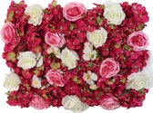 Flowerwall, 4x panelen van 60 x 40 cm - kunstbloemen decoratie - bloemenmuur (KS155165)