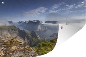 Muurdecoratie Kliffen bij Noorwegen - 180x120 cm - Tuinposter - Tuindoek - Buitenposter