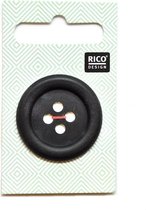 Rico knoop mat zwart 34mm