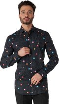 OppoSuits PAC-MAN™ Shirt - Heren Overhemd - Casual Retro Game Shirt - Meerkleurig - Maat EU 47/48