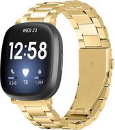 YONO Schakel Bandje geschikt voor Fitbit Versa 3 / Sense – Stalen RVS Armband – Goud