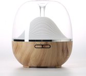 Diffuser - Luchtbevochtiger & Aromatherapie met Led verlichting en afstandsbediening van 600ML - Geurverspreider - Verdamper, Vernevelaar |  Hout Design
