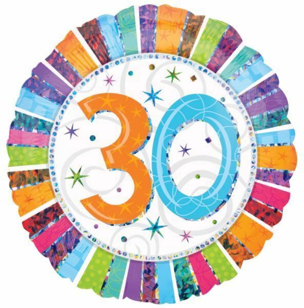 Anagram - Folieballon - Radiant - 30 Jaar - Zonder vulling - 43cm