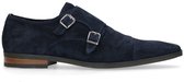 Manfield - Homme - Chaussures à boucle en daim bleu foncé - Taille 42