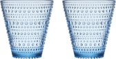 Iittala Kastehelmi Waterglazen 330 ml - Tumbler glazen set van 2 stuks - Vaatwasmachinebestendig - Aquablauw