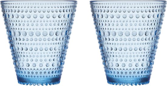 Iittala Kastehelmi Tumbler Glazen Set - Waterglas - Vaatwasbestendig - Aquablauw - 30 cl - 2 Stuks