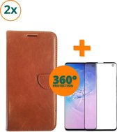 Fooniq Telefoonhoesje - Book Case - Geschikt Voor Samsung Galaxy S10+ - Bruin