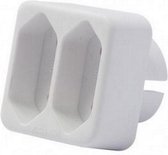 Standaard dominostekker | Wit | 2 x 2,5 A | 2 stuks