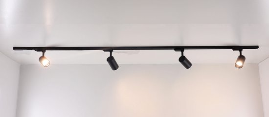 Nova Luce - railverlichting - complete set Maxi 2 meter zwart met 4 spots railsysteem bol.com