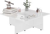 Salontafel - hoogglans wit - Vierkant - tafel - industrieel - salontafels - modern - L&B luxurys