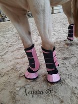 Flextrainers Shine Pink — S - Glitter - Roze - Peeskappen - Beenbescherming Pony Paard Klittenband Shetland