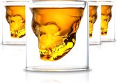 Whisiskey Schedel Whiskey Glazen - 4 Drank Glazen - Whiskey glazen set - Waterglazen - Drinkglazen - Skull Glas - Cadeau voor Man & Vrouw