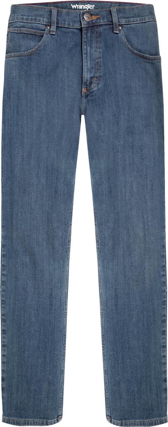 Foto: Wrangler straight dark stone heren regular fit jeans spijkerbroek voor mannen donkerblauw maat 34 34