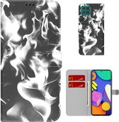 Voor Samsung Galaxy M62/F62 Cloud Fog Pattern Horizontal Flip Leather Case met houder & kaartsleuf & portemonnee (zwart)