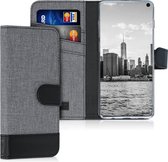 kwmobile telefoonhoesje voor Samsung Galaxy S10 - Hoesje met pasjeshouder in grijs / zwart - Case met portemonnee