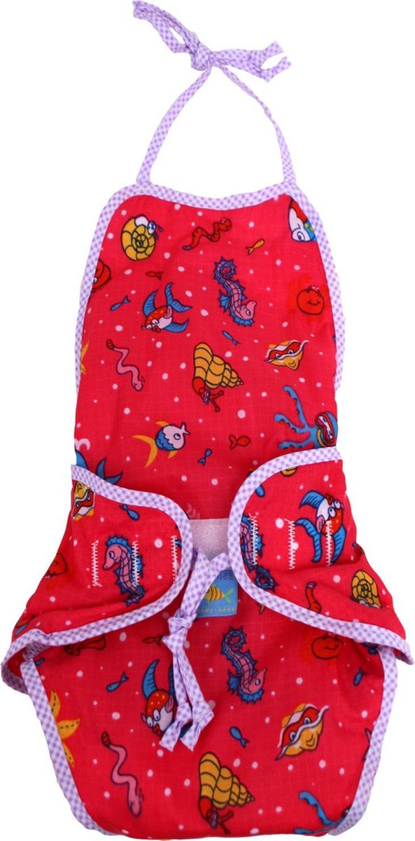 Goedkoopste Kushies - luier - wasbare zwemluier - badpak - maat 8 - 18/23 kg - paars -visjes