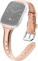 By Qubix geschikt voor Fitbit Versa 1 - 2 & Lite bandje TPU leer - Rosé goud Smartwatchbandje bandje Armband Polsband Strap Band Watchband