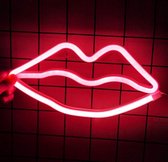 Neon verlichting - Lips - Rode sfeerlicht - Wandlamp - Nachtlamp - Decoratieve Verlichting - Led verlichting -