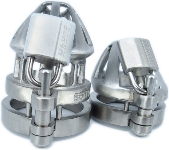 BON4Mplussmall Hinged Optimal Male Chastity Package in Stainless Steel ...