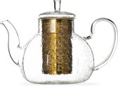 Bitterleaves Glazen Theepot  Fes met Thee Infuser – Borosilicaat Glas – Op fornuis te plaatsen – Anti-druppeltuit – 1L – met Theefilter - Transparant- Cadeau - Verjaardag - Geschen