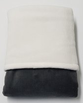 little feet - baby - winter dekentje - 100 x 75 cm - donkergrijs - crème wellness fleece - WIEG - KINDERWAGEN