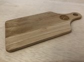 SNIJPLANK | "KING OF THE BBQ" | RECHTHOEK | RUBBERWOOD | 24X11CM