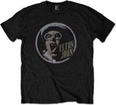 Elton John Heren Tshirt -S- Circle Zwart