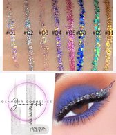 Glitter make up wit | Glitter oogschaduw | Glitterstift | Glitter Eyeliner pen | White High Quality Color Waterproof Glitter Liquid Eyeliner | High Pigment Eye Liner Pen