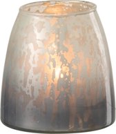 J-Line Theelichthouder Milky Glas Grijs Small Set van 6 stuks
